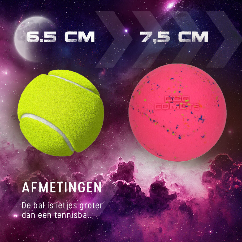 Dog Comets Stardust Bal Roze L - Natuurlijk Rubber Speelgoed voor Honden - afbeelding 6