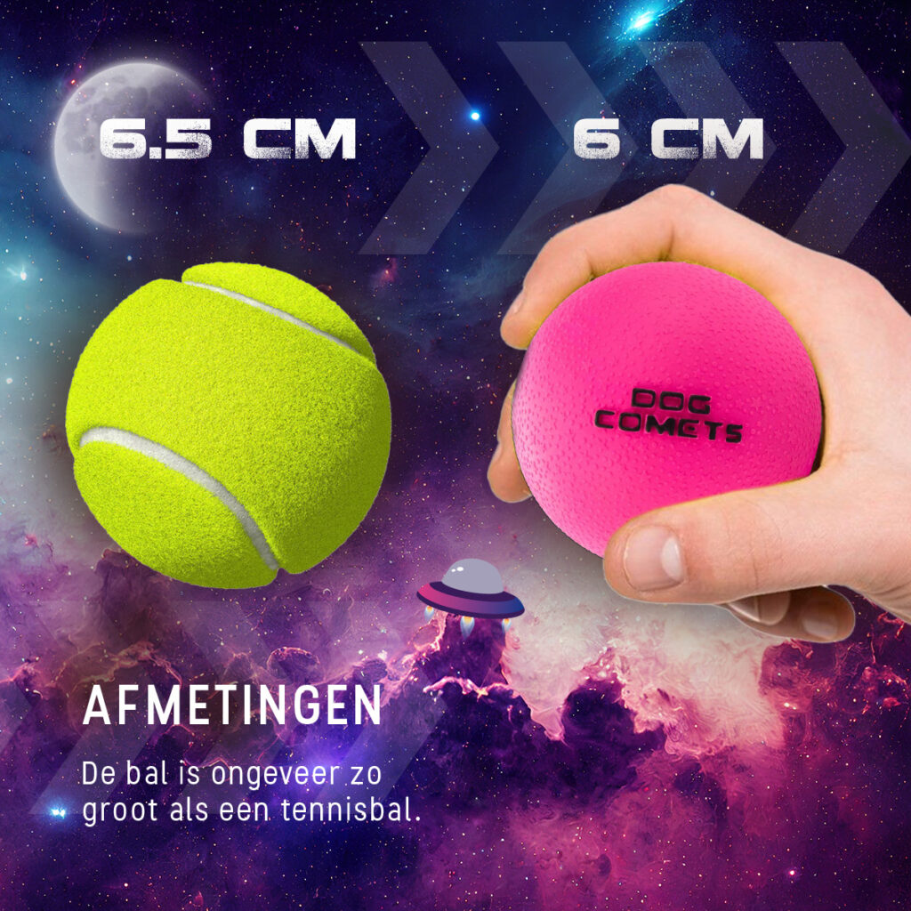 Dog Comets Stardust Bal Roze M - Natuurlijk Rubber Speelgoed voor Honden - afbeelding 6