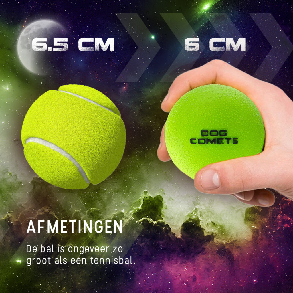Dog Comets Stardust Groen M - Speelbal van Natuurlijk Rubber voor Honden - afbeelding 6