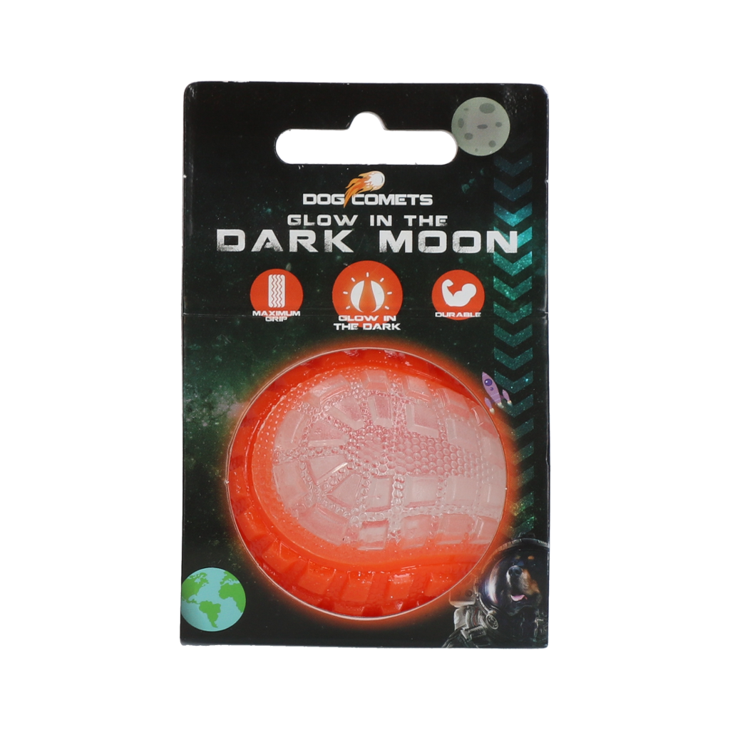Dog Comets Glow In The Dark Moon Bal S Oranje - afbeelding 1