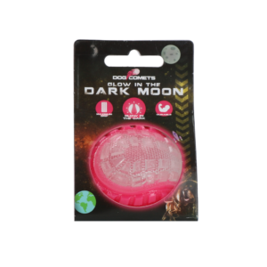 Dog Comets Glow In The Dark Moon Bal S Roze - Speelplezier Dag en Nacht