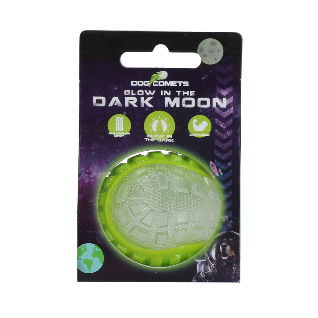 Dog Comets Glow In The Dark Moon Bal S Groen - Speelgoed voor Honden - afbeelding 1