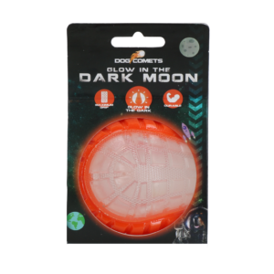 Dog Comets Glow In The Dark Moon Bal M Oranje - Speelgoed voor Honden