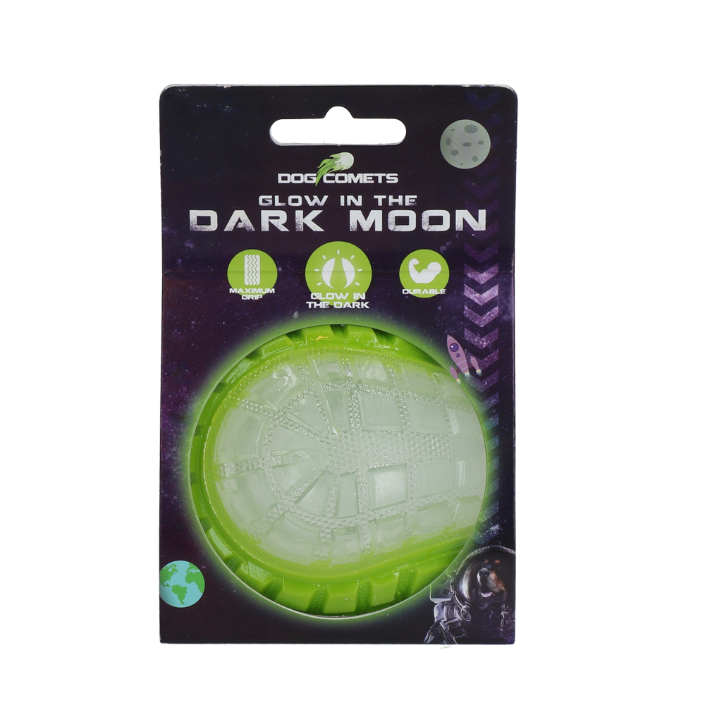 Dog Comets Glow In The Dark Moon Bal M Groen - Speelgoed voor Honden - afbeelding 1