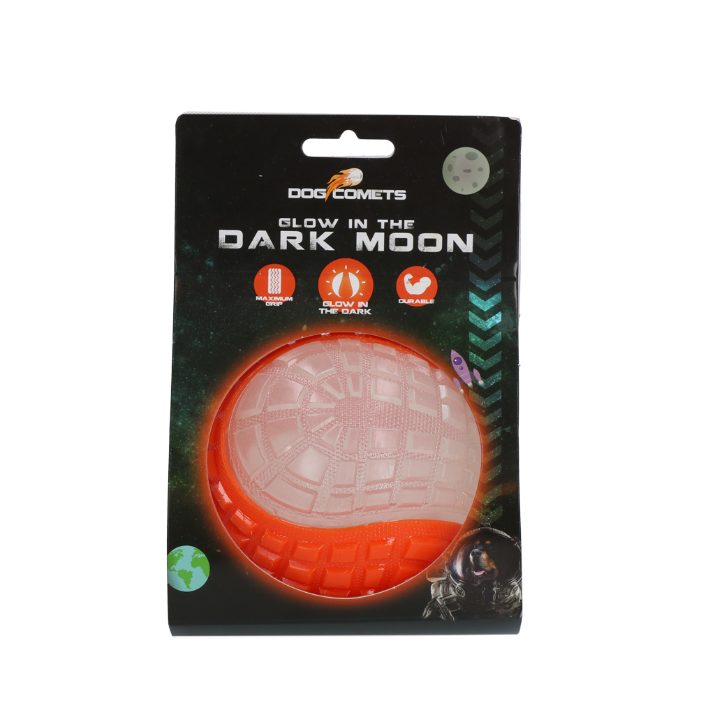 Dog Comets Glow In The Dark Moon Bal L Oranje - afbeelding 1