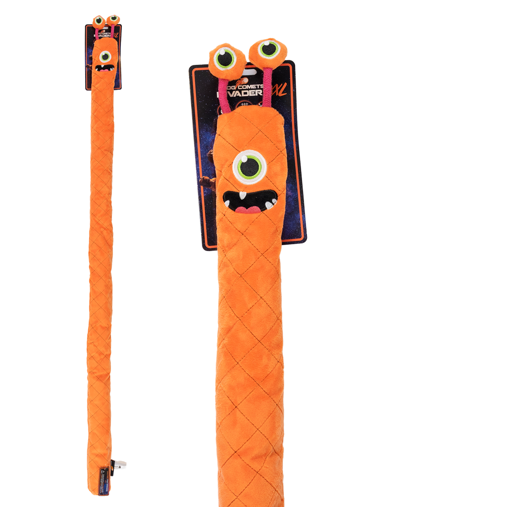 Dog Comets Invaders XXL Oranje - Extra lang knuffel- en hondenspeeltje - afbeelding 1