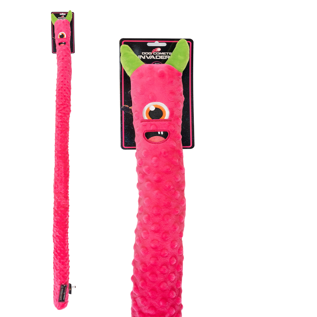 Dog Comets Invaders XXL Roze - Extra lang knuffel- en hondenspeeltje - afbeelding 1