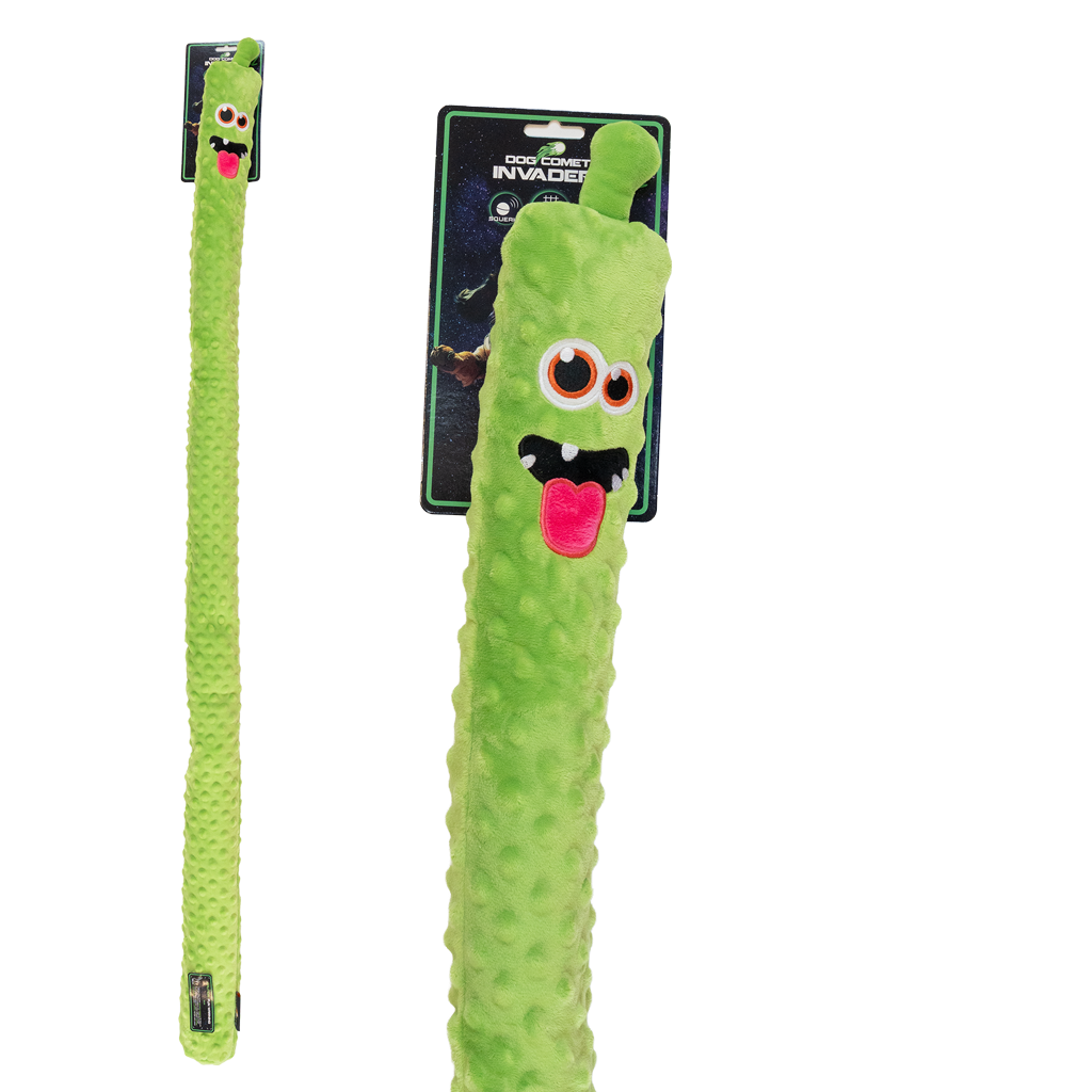 Dog Comets Invaders XXL Groen - Extra lang knuffel- en hondenspeeltje - afbeelding 1