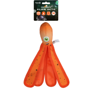 Dog Comets Alien Octo M Oranje - Stevig Hondenspeeltje met Pieper