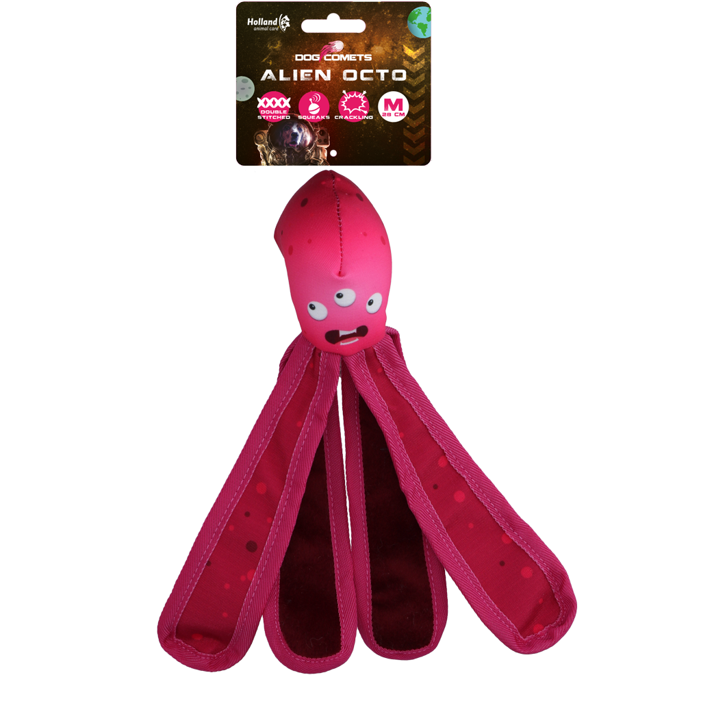 Dog Comets Alien Octo M Roze - Drijvend Hondenspeeltje met Pieper - afbeelding 1