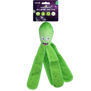 Dog Comets Alien Octo L Groen - Stevig Hondenspeeltje met Pieper en Tentakels