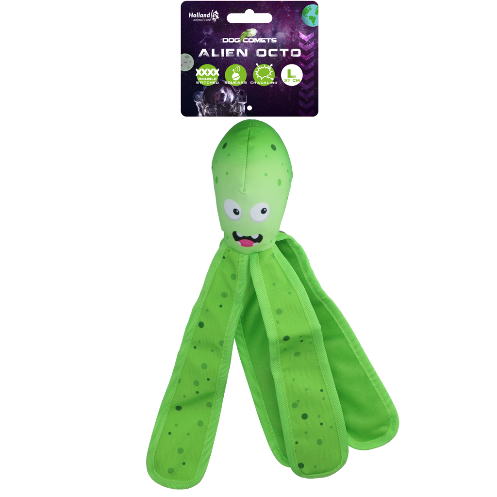 Dog Comets Alien Octo L Groen - Stevig Hondenspeeltje met Pieper en Tentakels - afbeelding 1