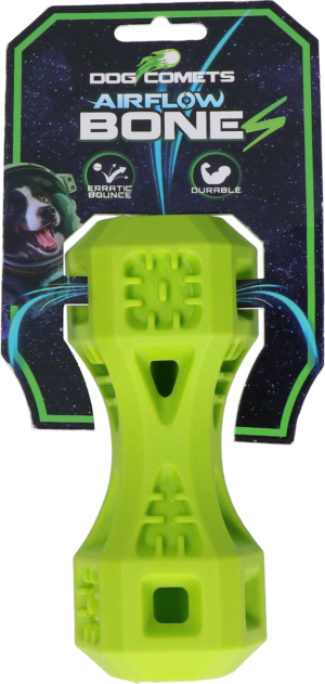 Dog Comets Airflow Bone Groen S - Speelgoed voor Actieve Honden