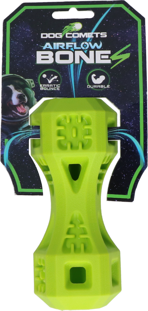 Dog Comets Airflow Bone Groen S - Speelgoed voor Actieve Honden