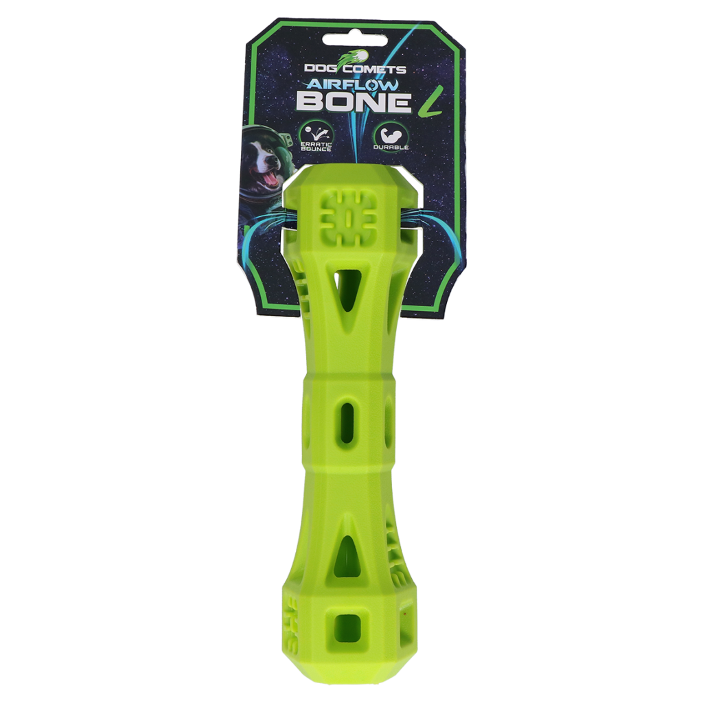 Dog Comets Airflow Bone Groen L - Interactief Hondenspeelgoed voor Apporteren