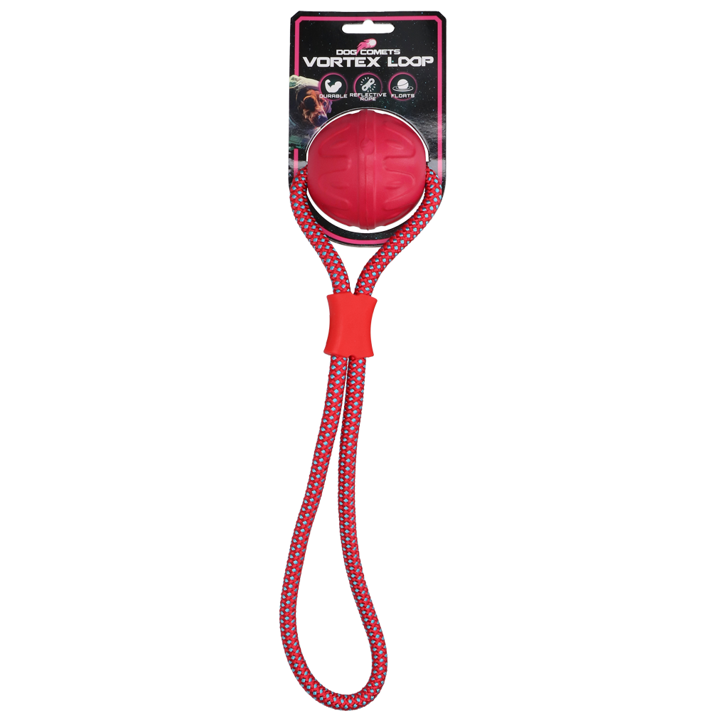 Dog Comets Vortex Loop Roze - Speelbal met Touw - afbeelding 1