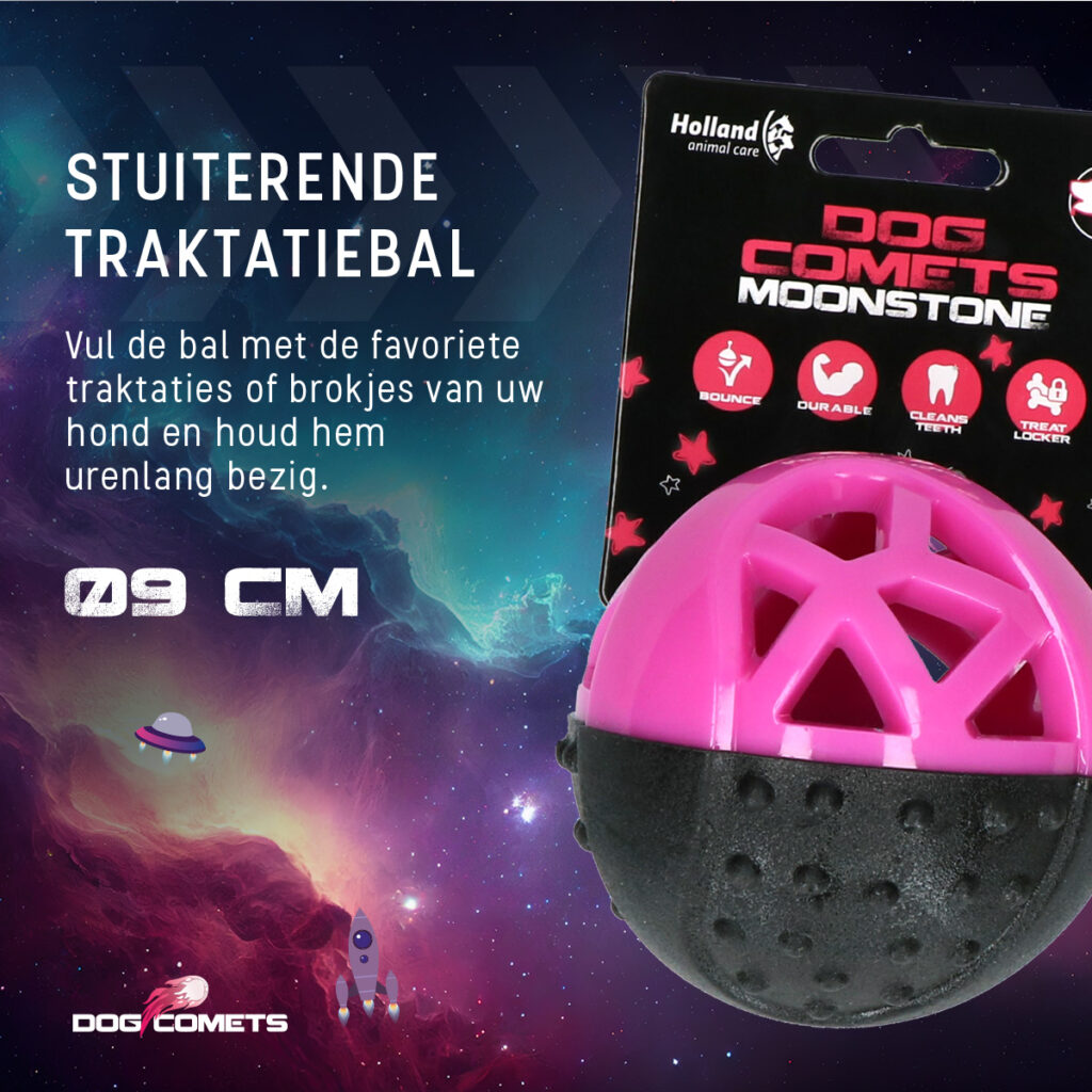 Dog Comets Moonstone Traktatiebal Roze - Speelgoed voor Honden - afbeelding 5