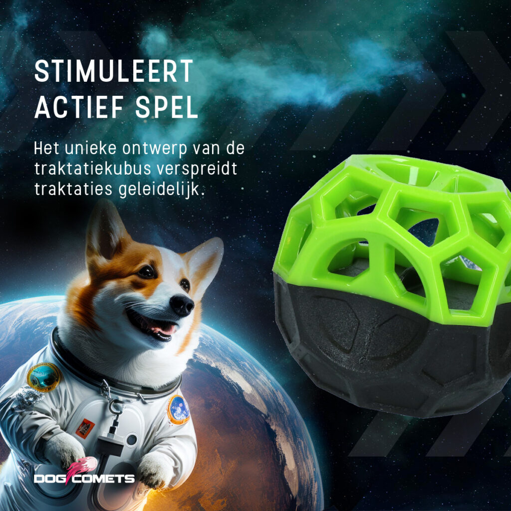 Dog Comets Moonstone Traktatiekubus Groen - Speelgoed voor Honden - afbeelding 6