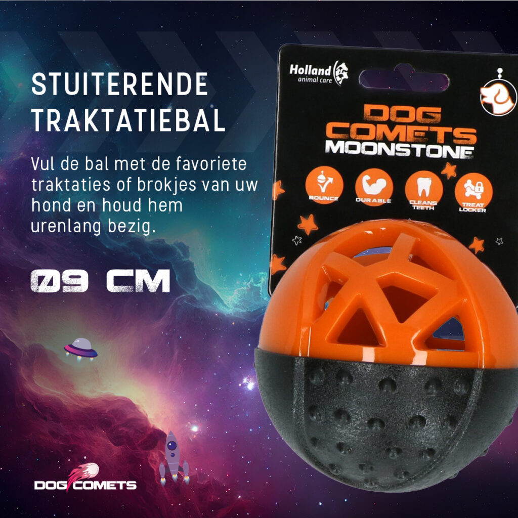 Dog Comets Moonstone Traktatiebal Oranje - Speelgoed voor Honden - afbeelding 4