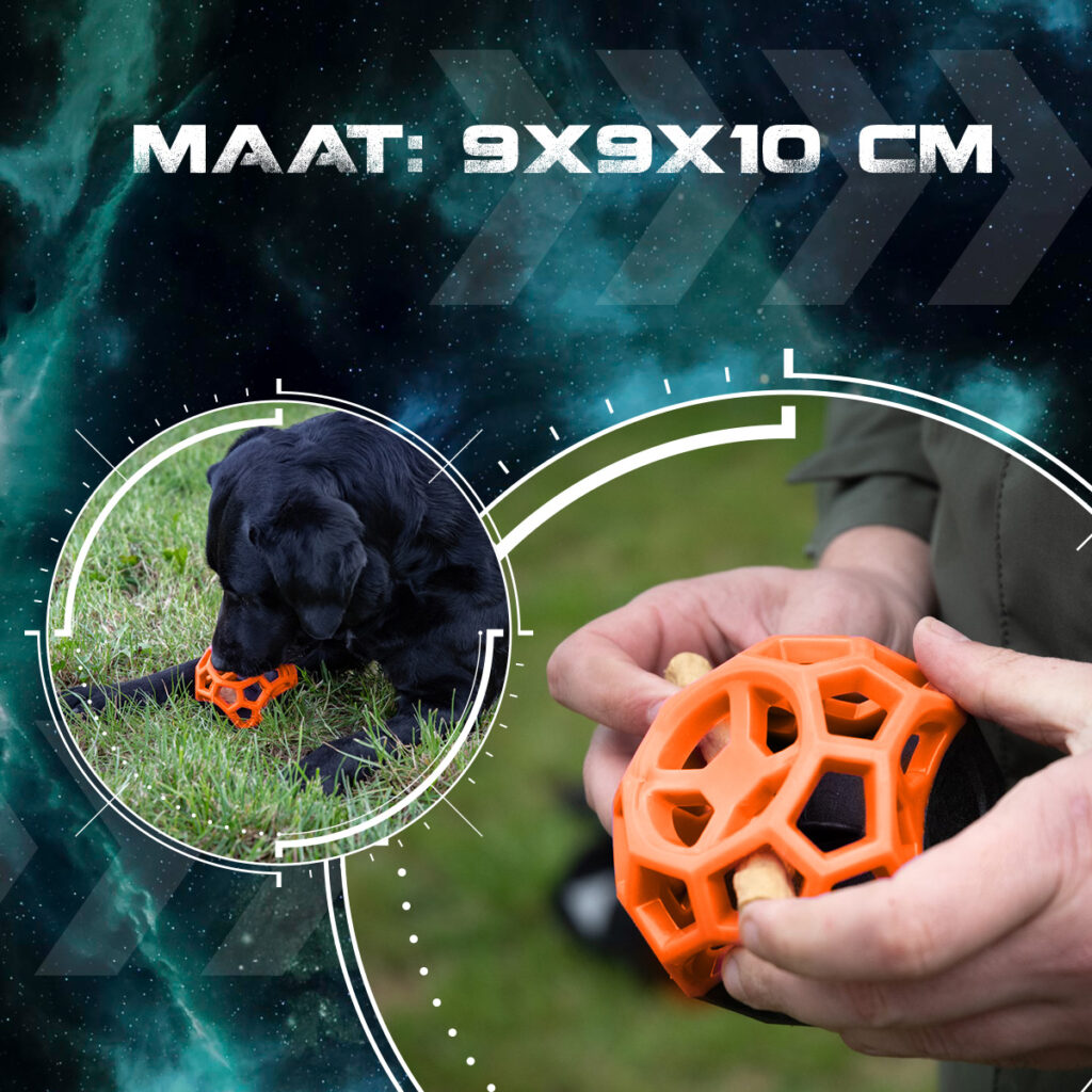 Dog Comets Moonstone Traktatiekubus Oranje - Speelgoed voor Honden - afbeelding 5