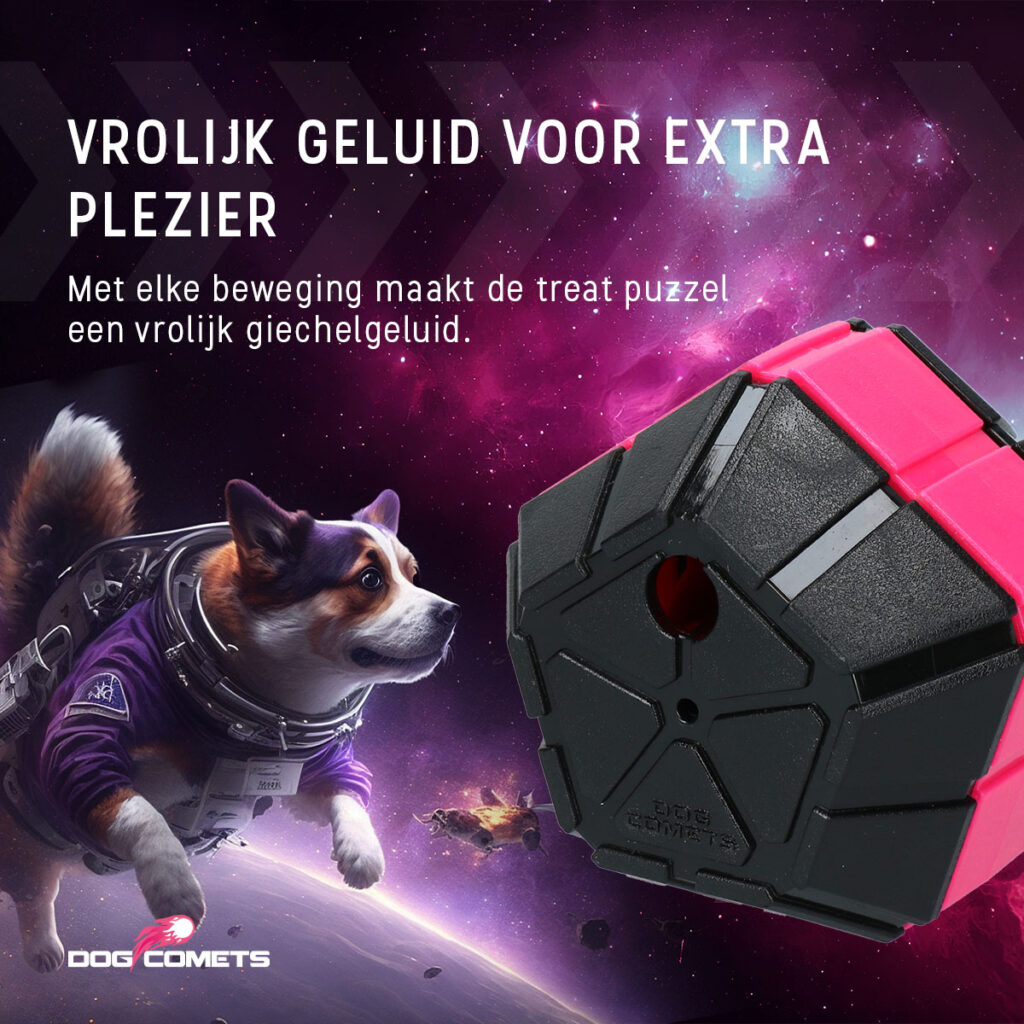 Dog Comets Treat Puzzle Roze - Puzzelbal voor Honden - afbeelding 5