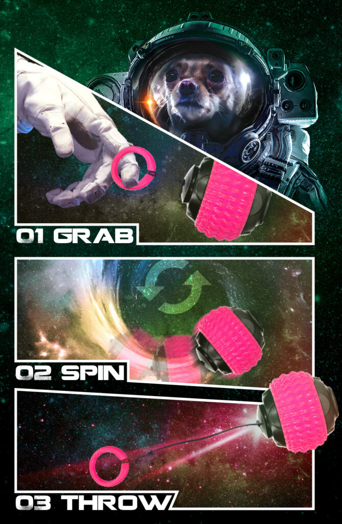 Dog Comets Blazar Jet Roze - Multifunctionele Speelbal van Duurzaam Kunststof - afbeelding 3