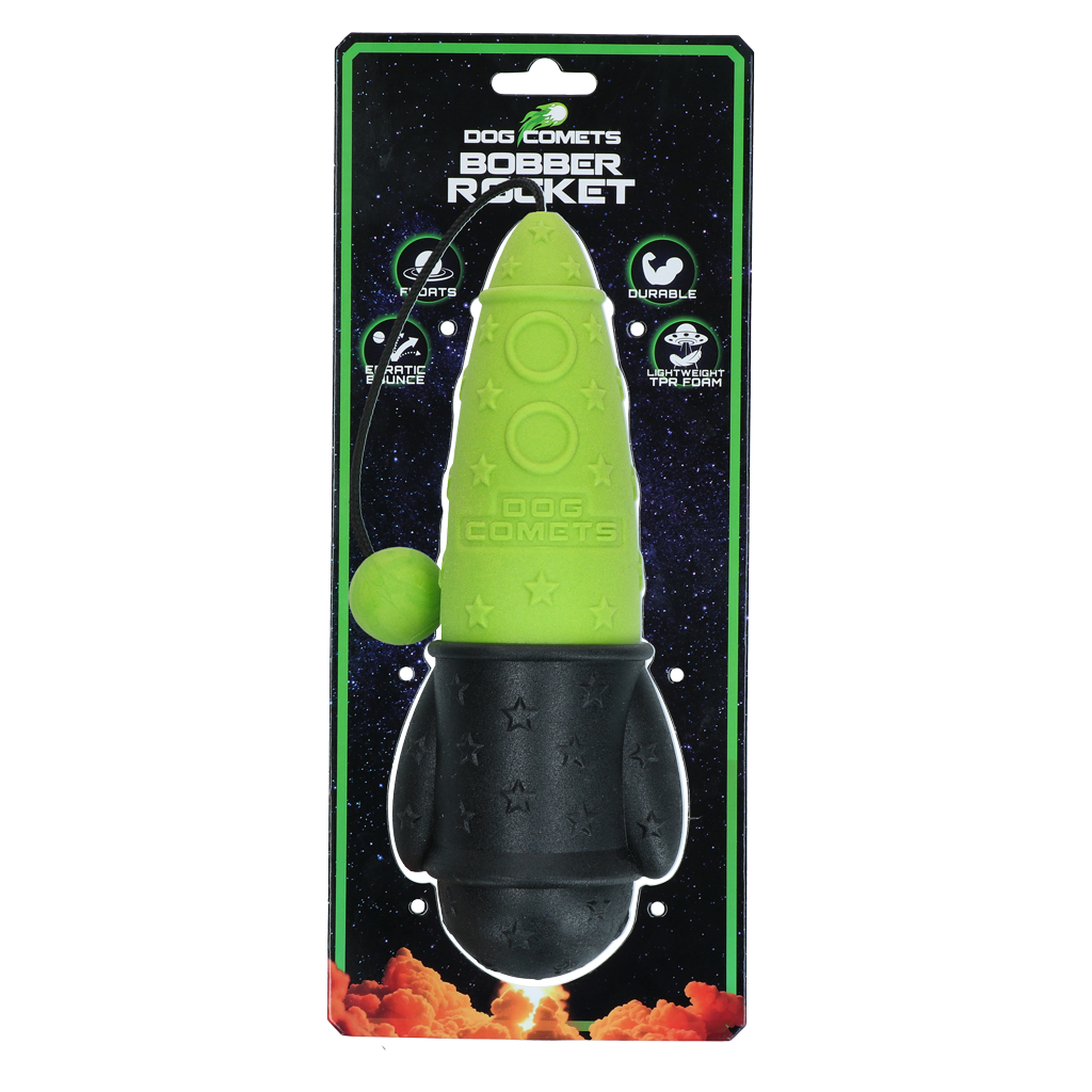 Dog Comets Bobber Rocket Groen - Lichtgewicht Apporteerspeeltje - afbeelding 1