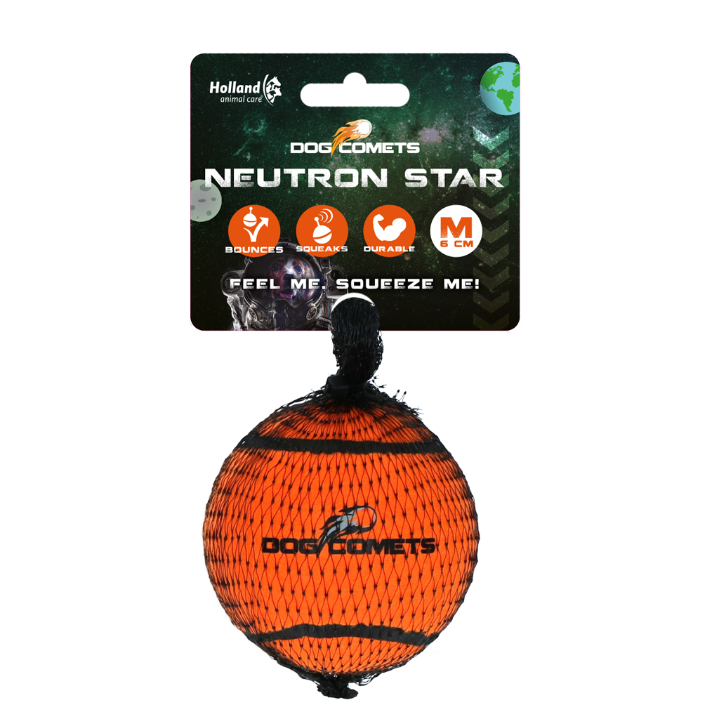 Dog Comets Tennisbal Met Pieper Neutron Star M Oranje - afbeelding 1