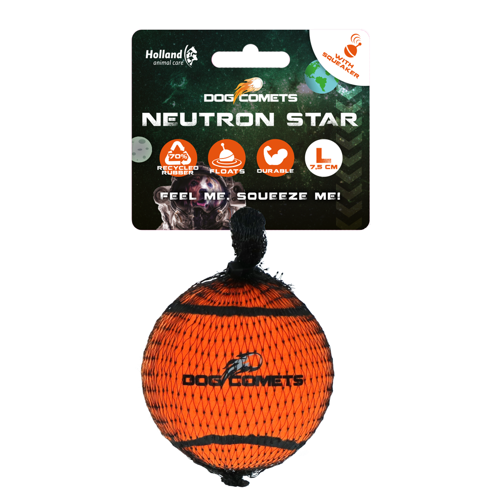 Dog Comets Tennisbal Met Pieper Neutron Star L Oranje - afbeelding 1