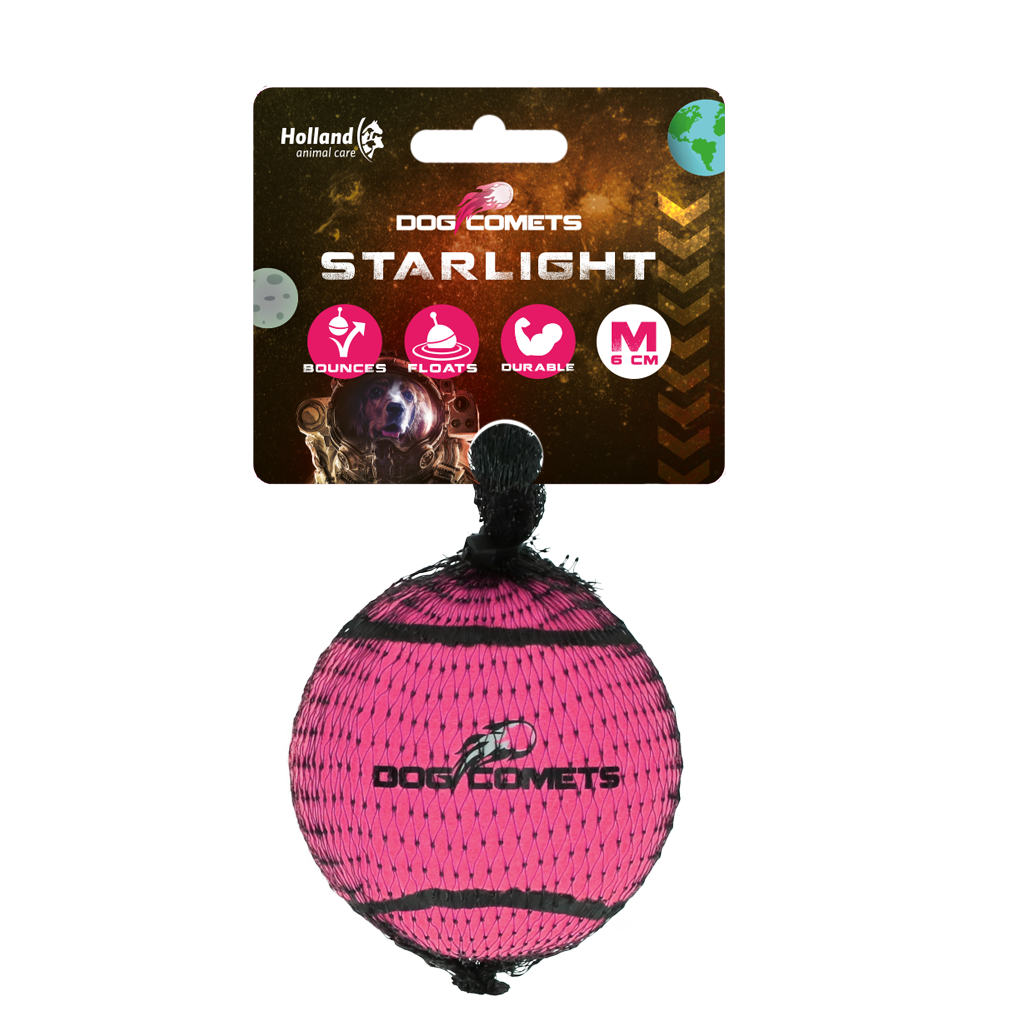 Dog Comets Tennisbal Starlight M Roze - Hoog Stuiterend en Duurzaam - afbeelding 1