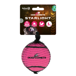 Dog Comets Tennisbal Starlight L Roze - Sterke en Drijvende Speelbal