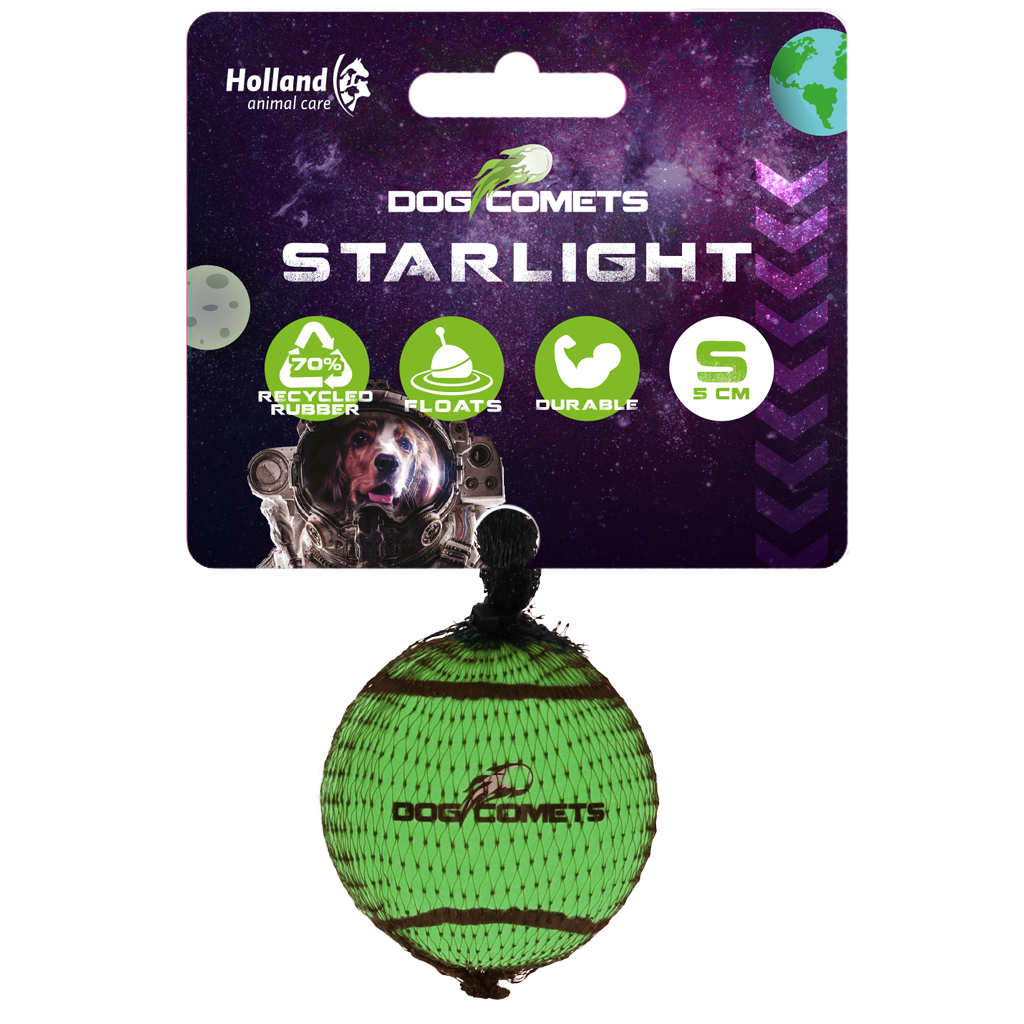 Dog Comets Tennisbal Starlight S Groen - Sterke en drijvende tennisbal - afbeelding 1