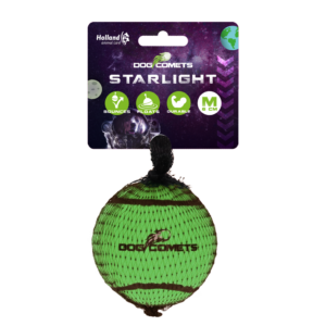 Dog Comets Tennisbal Starlight M Groen - Sterke, drijvende tennisbal voor honden