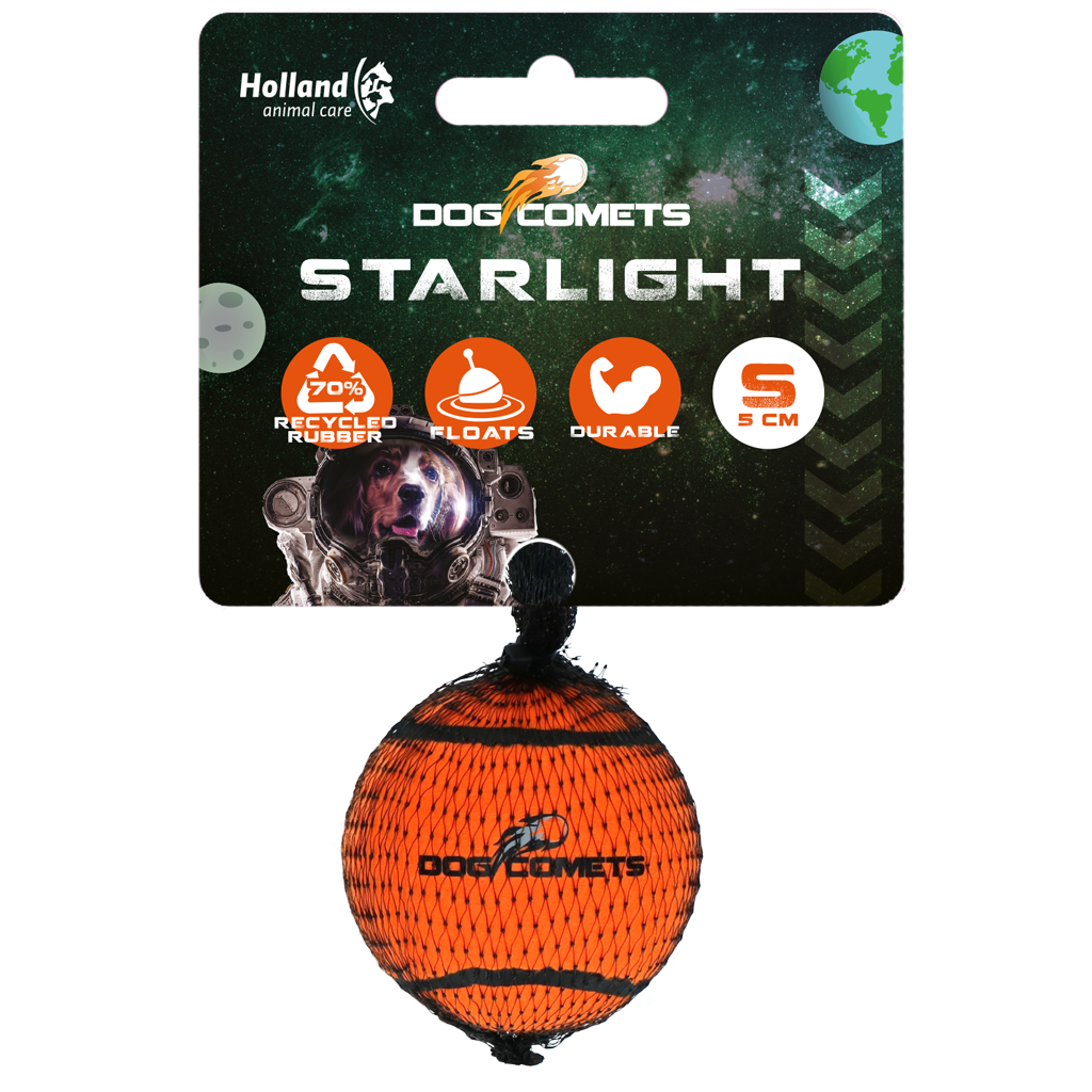 Dog Comets Tennisbal Starlight S Oranje - Sterke en Stuiterende Speelbal - afbeelding 1