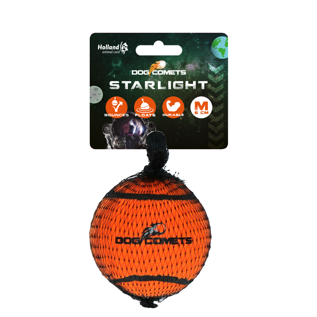 Dog Comets Tennisbal Starlight M Oranje - Hoog stuiterend en drijvend - afbeelding 1