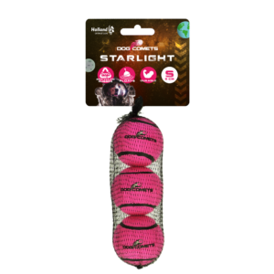 Dog Comets Tennisbal Starlight S Roze (3-pack) - Zeer sterke en stuiterende bal