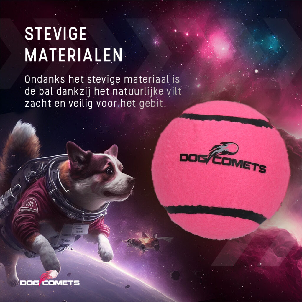 Dog Comets Tennisbal Starlight S Roze (3-pack) - Zeer sterke en stuiterende bal - afbeelding 3