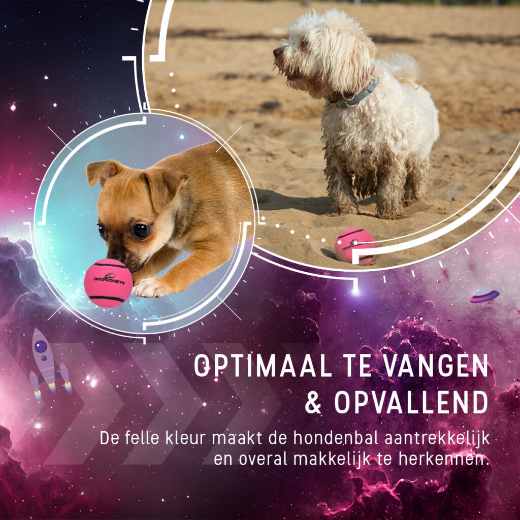 Dog Comets Tennisbal Starlight S Roze (3-pack) - Zeer sterke en stuiterende bal - afbeelding 4