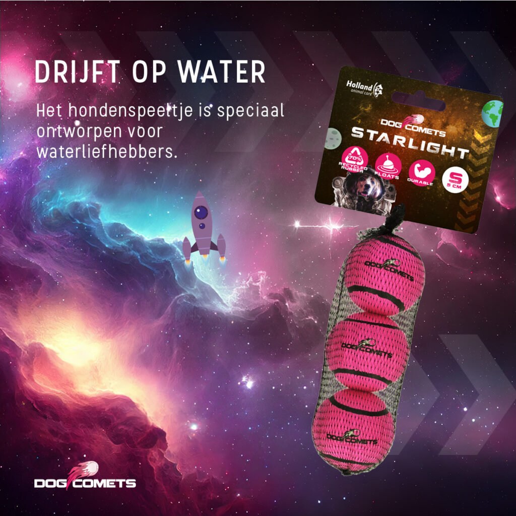 Dog Comets Tennisbal Starlight S Roze (3-pack) - Zeer sterke en stuiterende bal - afbeelding 6