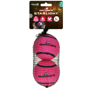 Dog Comets Tennisbal Starlight L Roze (2-pack) - Sterke en Stuiterende Speelbal