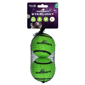 Dog Comets Tennisbal Starlight L Groen (2-pack) - Sterke en Stuiterende Bal