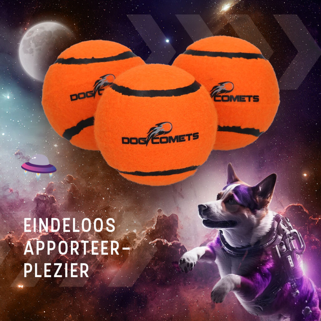 Dog Comets Tennisbal Starlight S Oranje (3-pack) - Sterke en drijvende bal - afbeelding 5