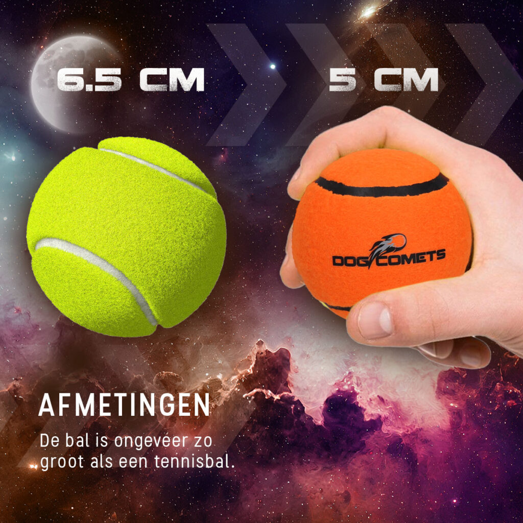 Dog Comets Tennisbal Starlight S Oranje - Sterke en Stuiterende Speelbal - afbeelding 6
