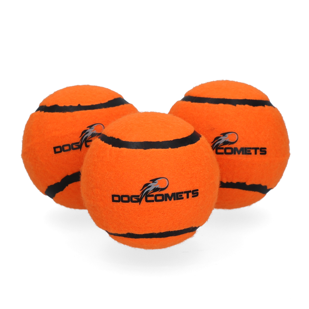 Dog Comets Tennisbal Starlight M Oranje (3-Pack) - Sterke en Stuiterende Speelbal - afbeelding 2