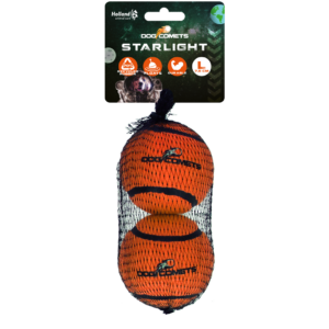 Dog Comets Tennisbal Starlight L Oranje (2-pack) - Drijvend en sterk speelgoed