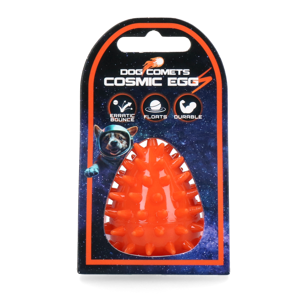 Dog Comets Cosmic Egg Oranje S - Duurzaam Apporteerspeeltje voor Honden - afbeelding 1