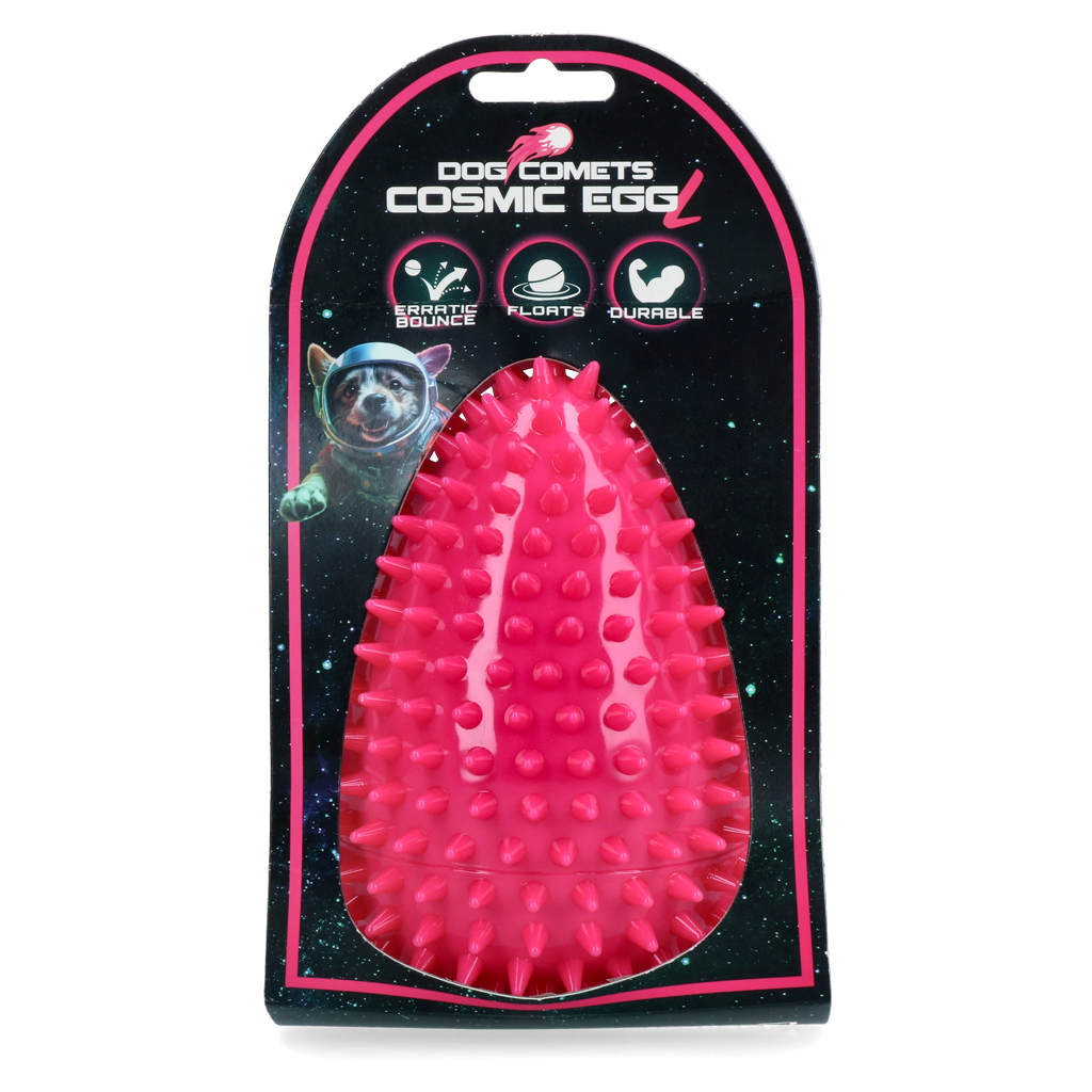 Dog Comets Cosmic Egg Roze L - Duurzaam Apporteerspeeltje voor Honden - afbeelding 1
