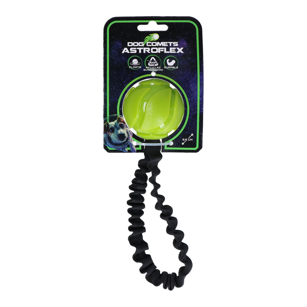 Dog Comets AstroFlex Groen - Bal met Elastische Band voor Honden