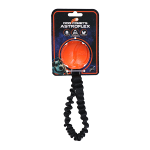 Dog Comets AstroFlex Oranje - Bal met Elastische Band voor Honden