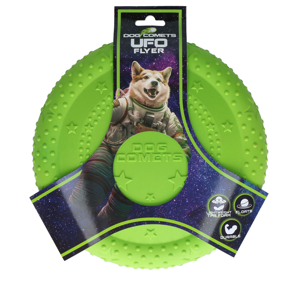 Dog Comets UFO Flyer Groen M - Hondenfrisbee voor Actieve Honden - afbeelding 1